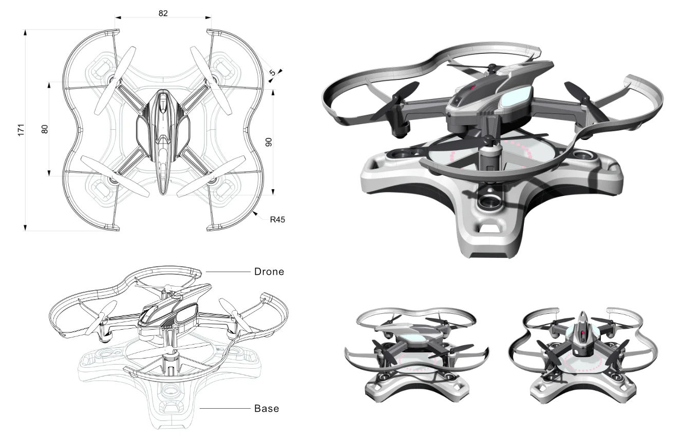 Drone n Base Batteries Tech View_Design by WERKEMOTION