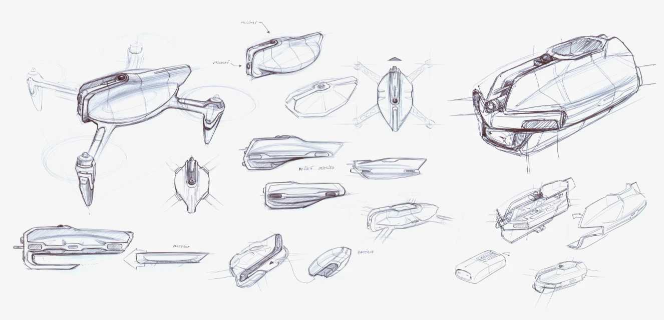 Drone n Base Sketches_Design by WERKEMOTION