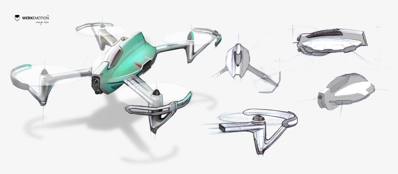 Drone n Base Sketches_Design by WERKEMOTION