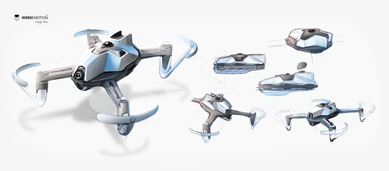 Drone n Base Sketches_Design by WERKEMOTION