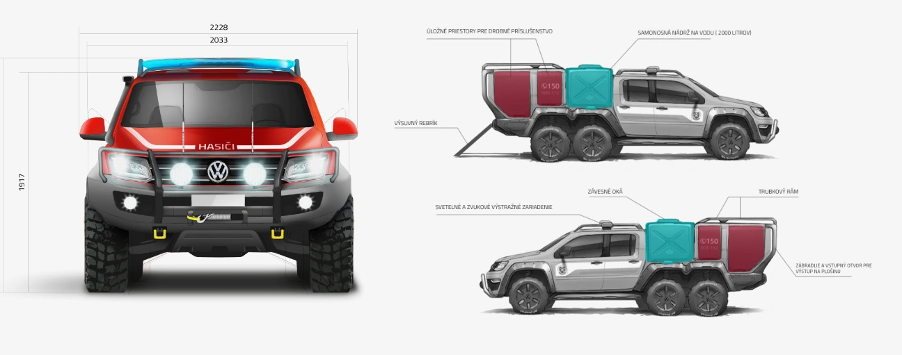 VW AMAROK 6x6 Fire Rescue_Design by Werkemotion