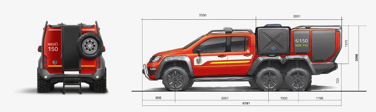 VW AMAROK 6x6 Fire Rescue_Design by Werkemotion