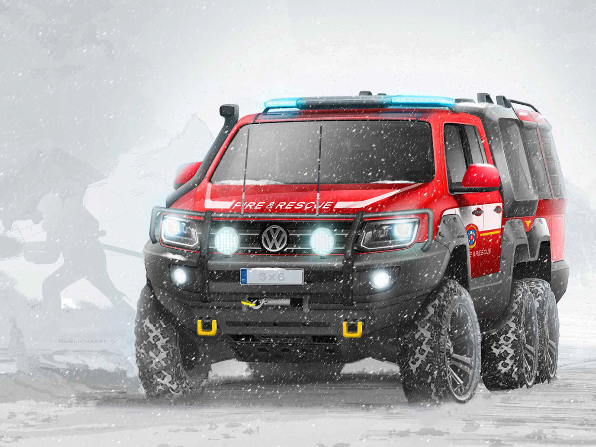 VW Amarok 6x6 - Firefighter and Rescue service special vehicle - Design by WERKEMOTION design stuido