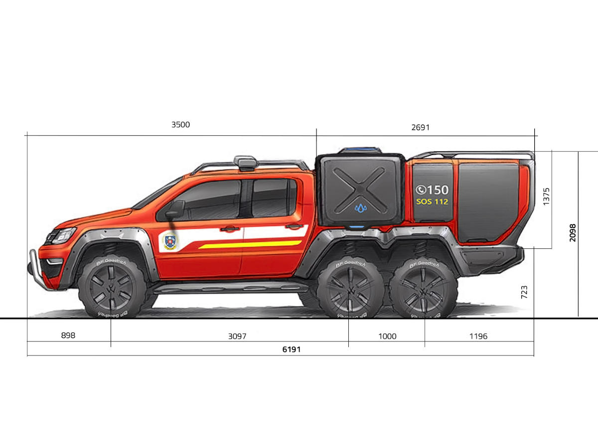VW Amarok 6x6 - Firefighter and Rescue service special vehicle - Design by WERKEMOTION design stuido