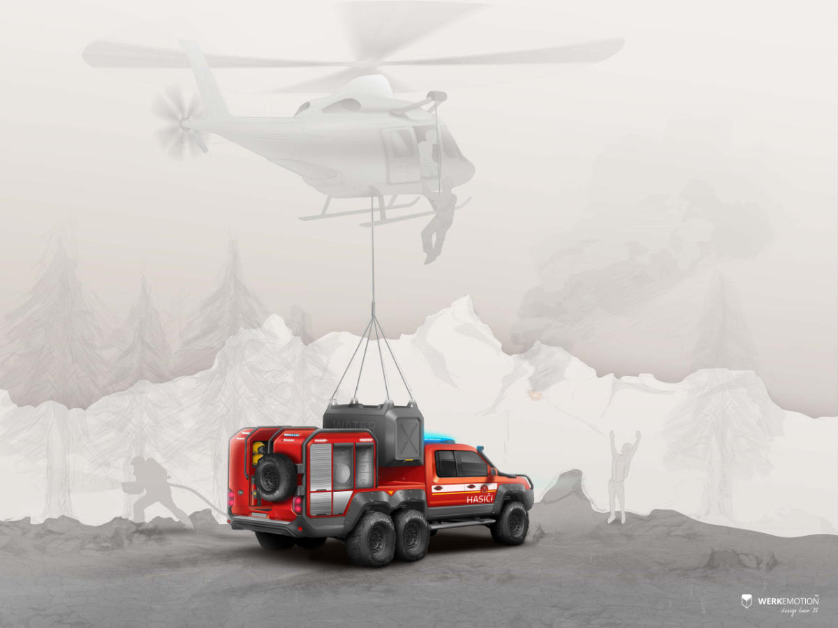 VW Amarok 6x6 - Firefighter and Rescue service special vehicle - Design by WERKEMOTION design stuido