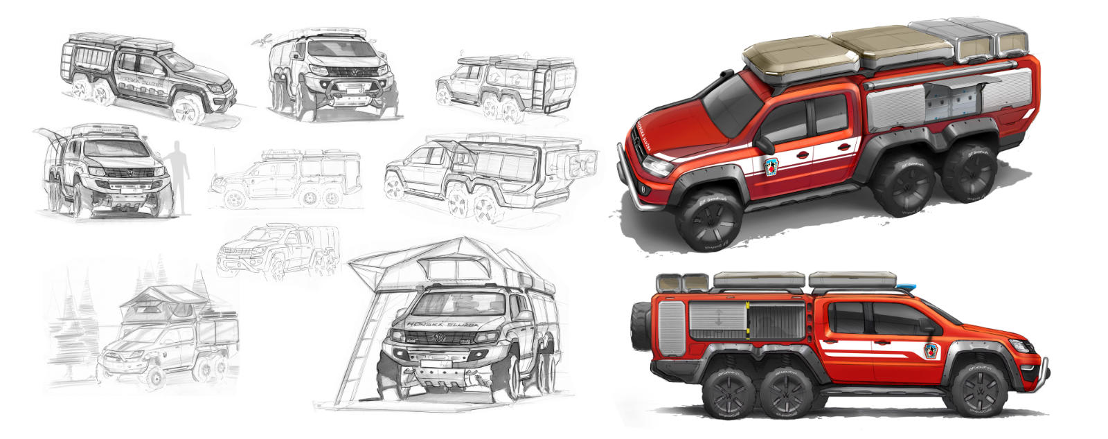 VW Amarok 6x6 - Firefighter and Rescue service special vehicle - Design by WERKEMOTION design stuido