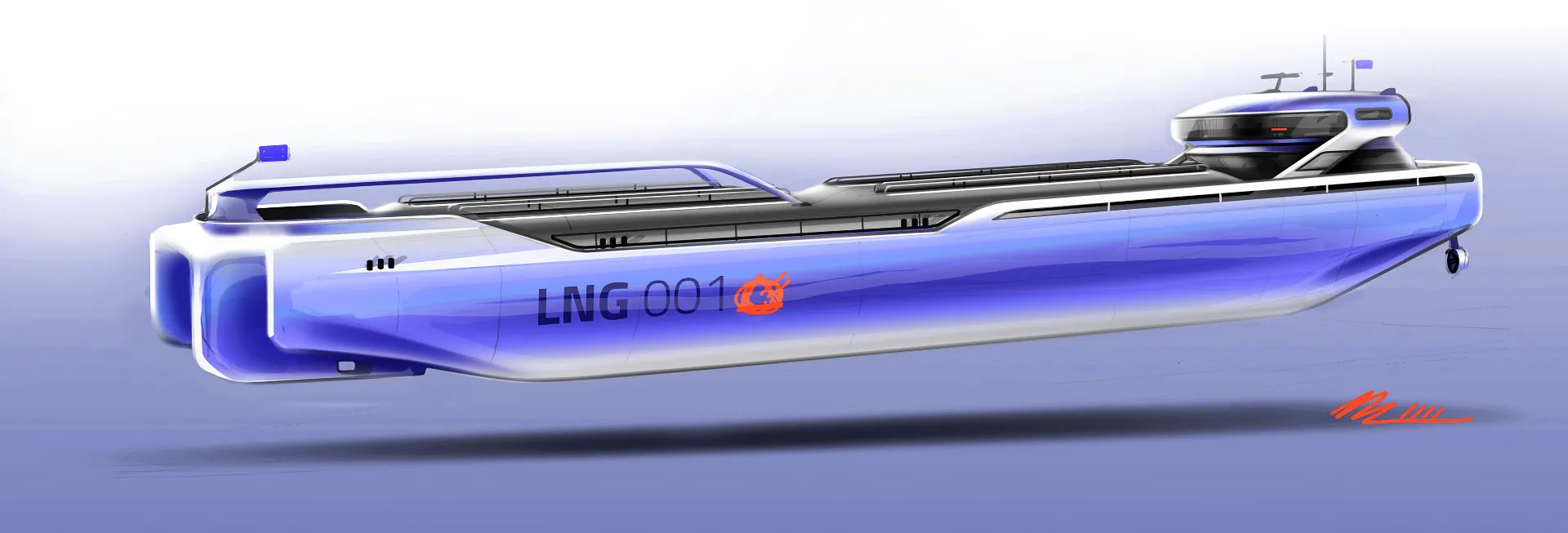 LNG Tanker sketch LNG Tanker sketch_Design by Werkemotion