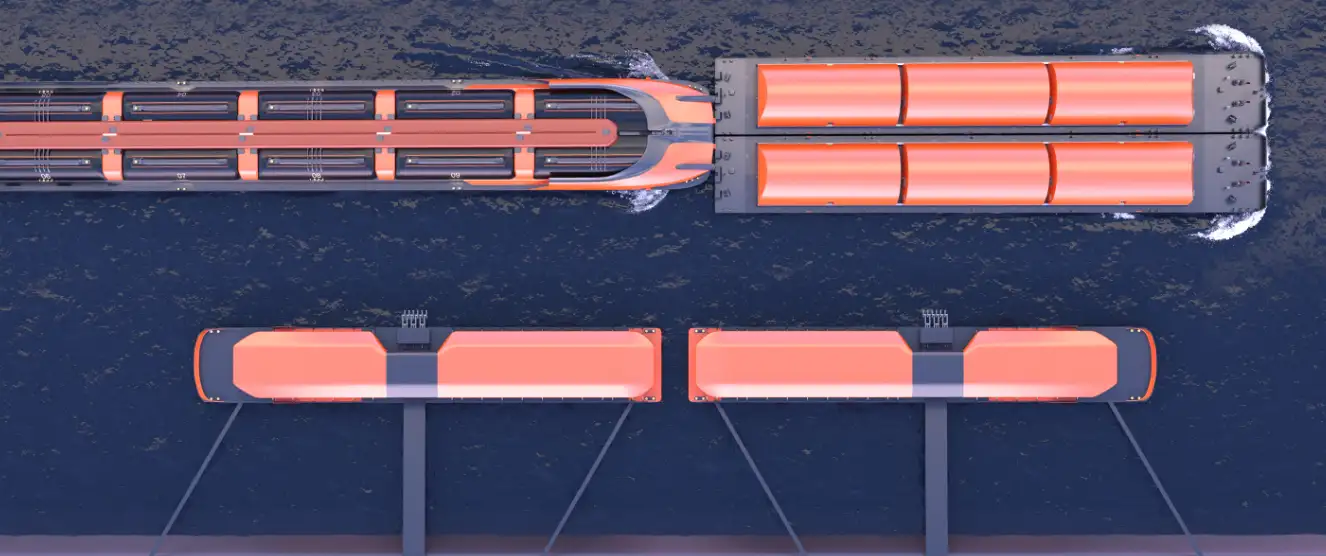 LNG Tanker water visualization LNG Tanker water visualization top view_Design by Werkemotion