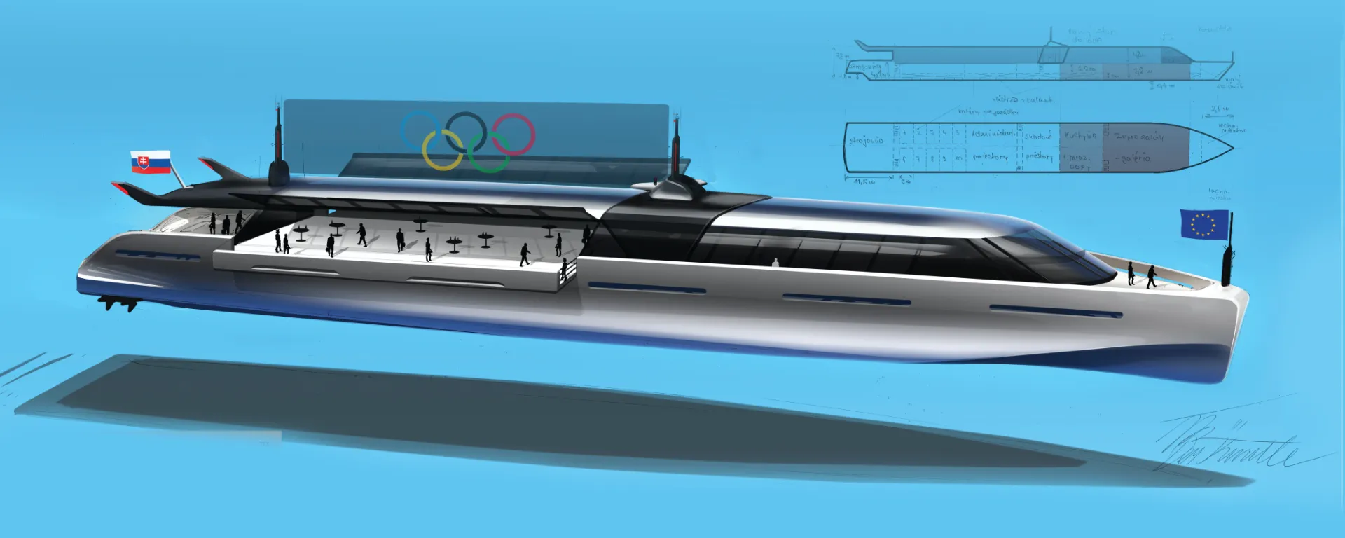 FDM River Boat concept sketches FDM River Boat concept sketches_Design by Werkemotion