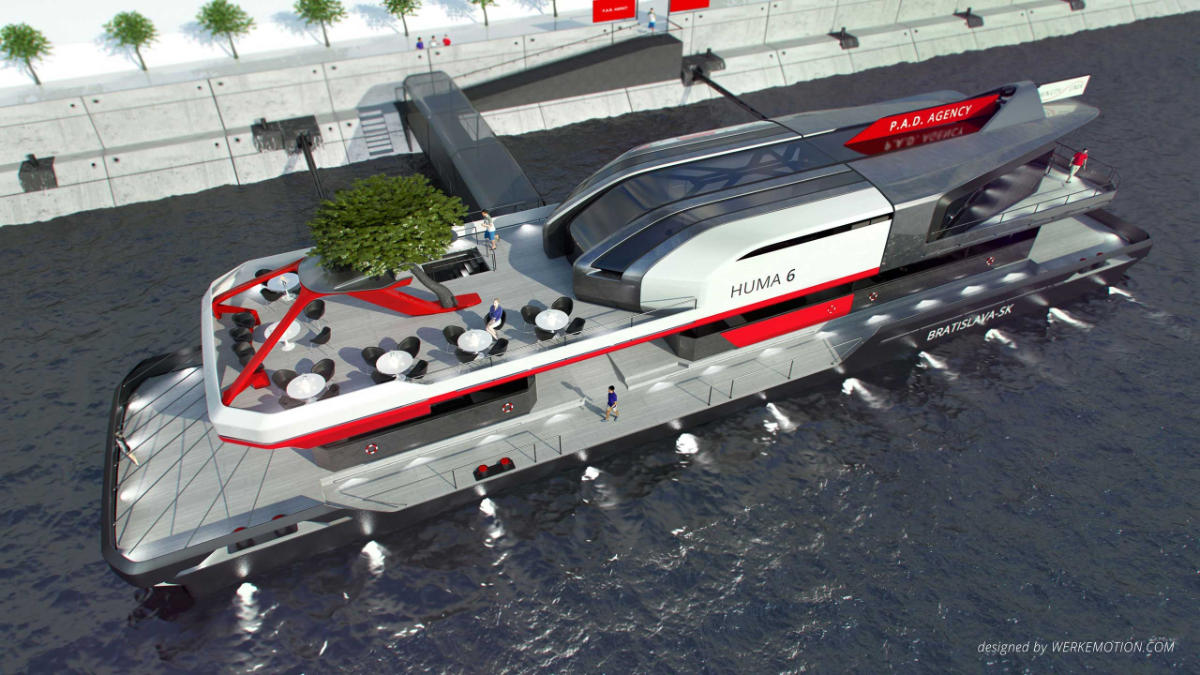 Floating pier HUMA 6 - Naval design by WERKEMOTION design studio