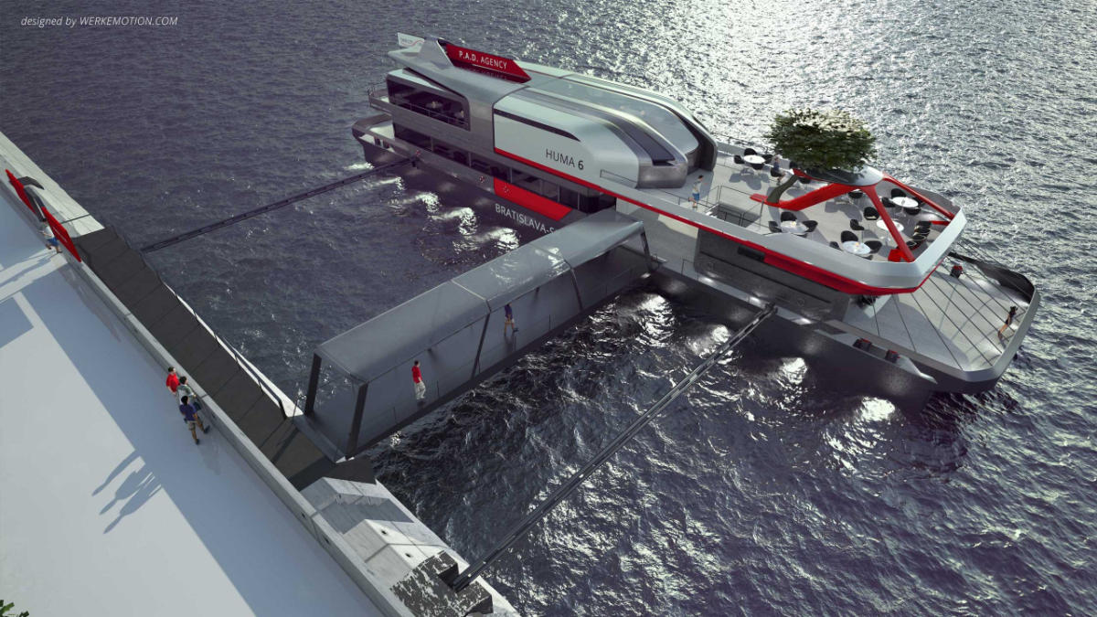 Floating pier HUMA 6 - Naval design by WERKEMOTION design studio