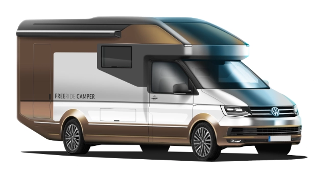 Freeride Camper Concept visualization front_Design by Werkemotion