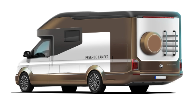 Freeride Camper Concept visualization rear_Design by Werkemotion