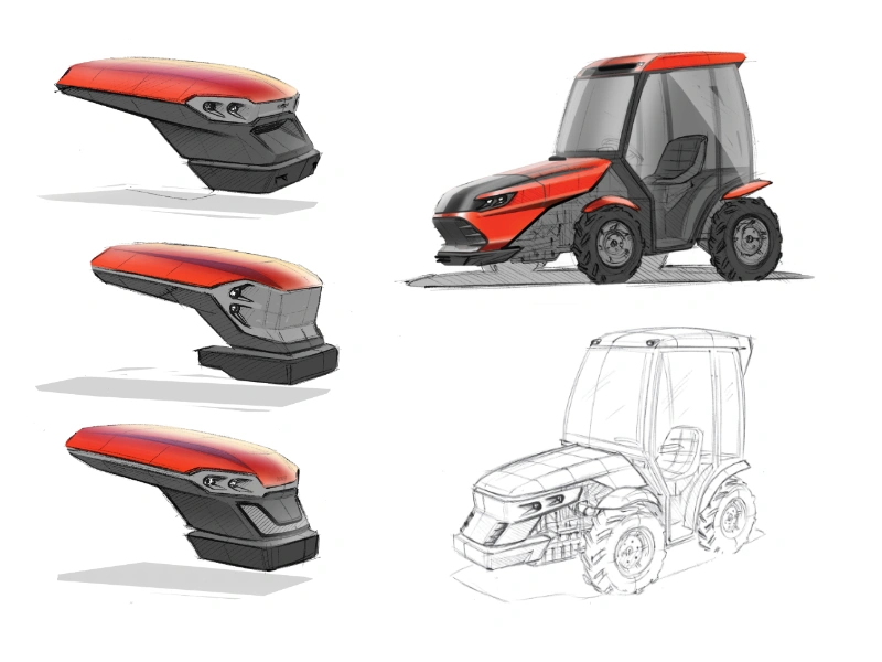 Agromehanika_AGT1055_Tractor Design_Sketch developmet_Design by Werkemotion