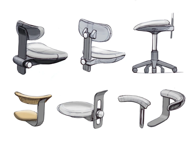 Dilomat Dental Stool Sketch Development Sketches_Design by Werkemotion