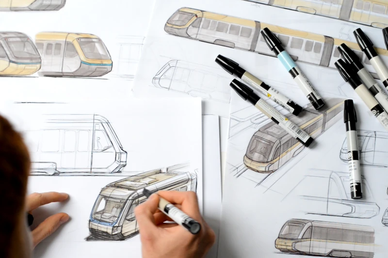 Metro De Porto Streetcar concepts Sketch Development 01_Design by Werkemotion