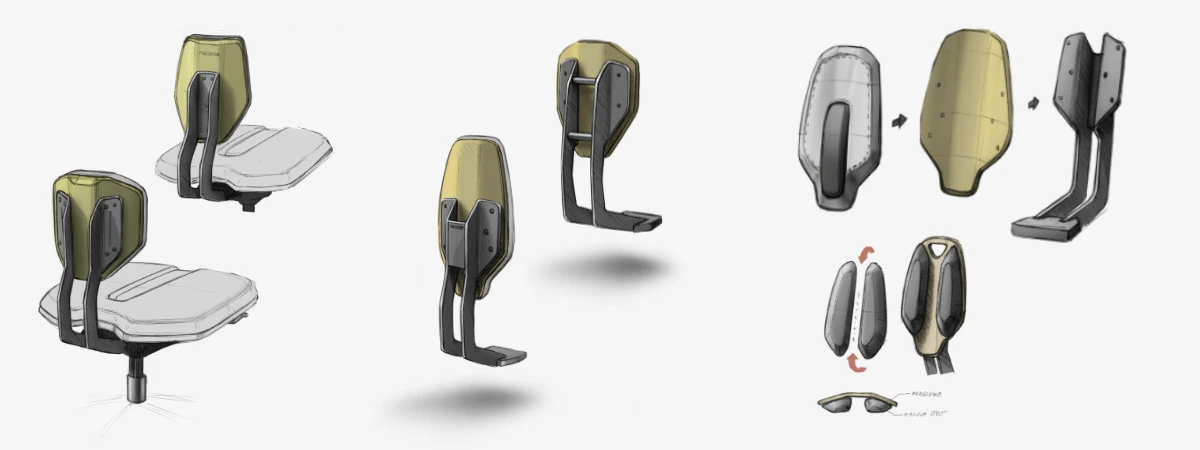 NESEDA Advanced Chair Sketch Development Backrest_Design by Werkemotion