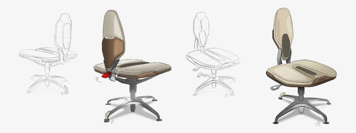 NESEDA Advanced Chair Sketch Development Backrest_Design by Werkemotion