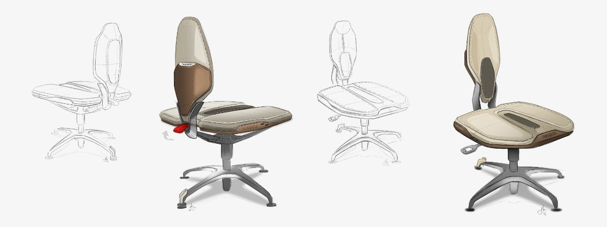 NESEDA Development Backrest Sketch NESEDA Advanced Chair Sketch Development Backrest_Design by Werkemotion
