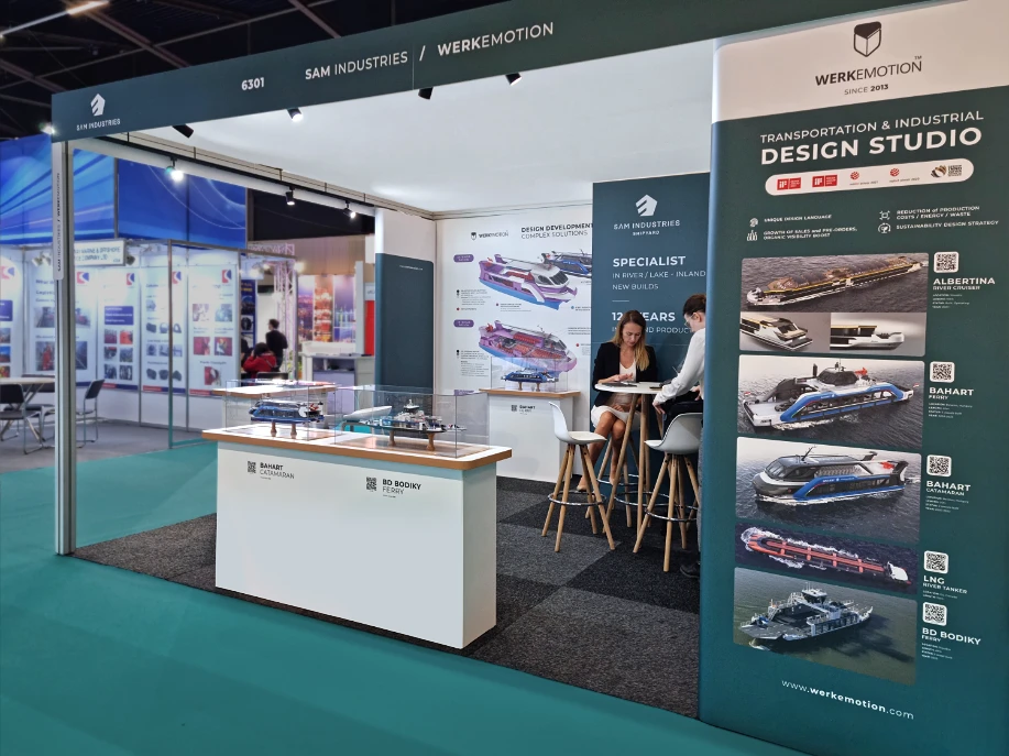 WERKEMOTION design studio - Europort Exhibition 2023 - 01 WERKEMOTION design studio and SAM Shipyard - Stand 6301